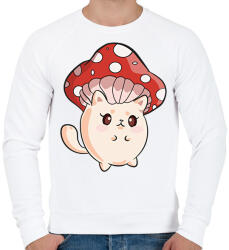 printfashion CatShroom - Férfi pulóver - Fehér (13507533)