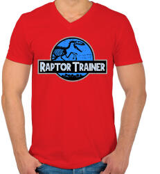 printfashion Raptor Trainer - Férfi V-nyakú póló - Piros (2442963)