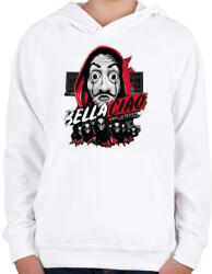 printfashion La casa de papel art - Gyerek kapucnis pulóver - Fehér (5508960)