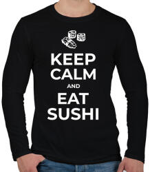 printfashion EAT SUSHI - Férfi hosszú ujjú póló - Fekete (10363255)