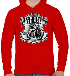printfashion Café Racer futam - Férfi kapucnis pulóver - Piros (39509)