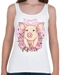 printfashion Be yourself pig - Női atléta - Fehér (14714558)