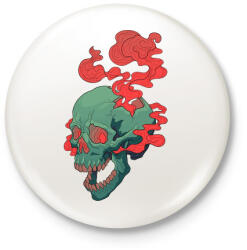 printfashion Deadly Skull - Kitűző, hűtőmágnes - Fehér (3083261)