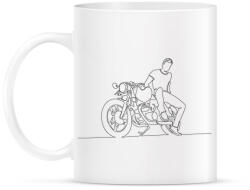 printfashion Vonalas motoros minta 2 - Bögre - Fehér (6368137)