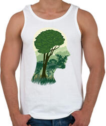 printfashion Zöld elme - Férfi atléta - Fehér (6250661)