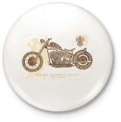 printfashion vintage motorcycles - Kitűző, hűtőmágnes - Fehér (4873172)