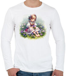 printfashion Kislány népviseletben - Férfi hosszú ujjú póló - Fehér (15817304)