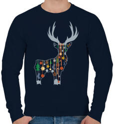 printfashion szarvas - Férfi pulóver - Sötétkék (5590777)