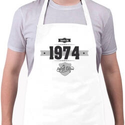printfashion born-in-1974-(dark&lightgrey) - Kötény - Fehér (4902004)
