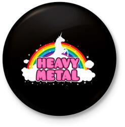 printfashion Heavy Metal - Kitűző, hűtőmágnes - Fekete (3102733)