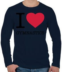 printfashion I love gymnastics - Férfi hosszú ujjú póló - Sötétkék (2266907)