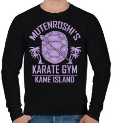 printfashion Zseniális teknős karate suli - Férfi pulóver - Fekete (519589)