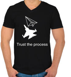 printfashion Trust the process - Férfi V-nyakú póló - Fekete (16753678)