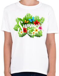 printfashion Summer flowers - Gyerek póló - Fehér (1616834)