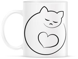 printfashion Alvó cicus - Bögre - Fehér (10753723)