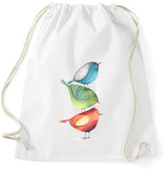 printfashion Birds - Sportzsák, Tornazsák - Fehér (1254173)