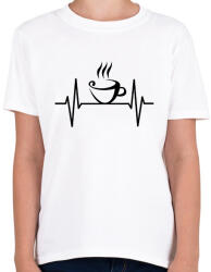 printfashion Ekg kávé - Gyerek póló - Fehér (2418783)