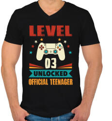 printfashion 3 éves gamer - Férfi V-nyakú póló - Fekete (1447860)