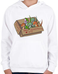 printfashion Free velociraptors - Gyerek kapucnis pulóver - Fehér (16052236)