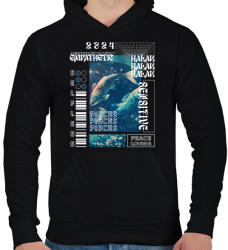 printfashion Pisces - Streetwear style - Férfi kapucnis pulóver - Fekete (15697733)