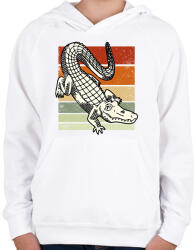 printfashion Krokodil - Gyerek kapucnis pulóver - Fehér (14125193)