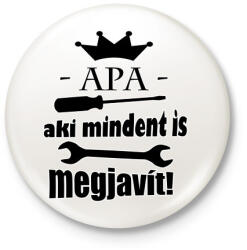 printfashion Apa aki. . . - Kitűző, hűtőmágnes - Fehér (5039020)