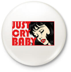 printfashion Just cry baby - pop art - Kitűző, hűtőmágnes - Fehér (7103232)