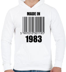 printfashion Made in 1983 - Férfi kapucnis pulóver - Fehér (11779909)