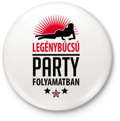 printfashion Legénybúcsú party folyamatban - Kitűző, hűtőmágnes - Fehér (3080014)