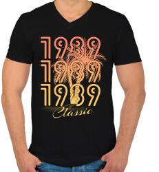 printfashion 1989 - Férfi V-nyakú póló - Fekete (12233111)
