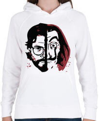 printfashion Money Heist - A Nagy Pénzrablás - La Casa de Papel - Női kapucnis pulóver - Fehér (5769684)
