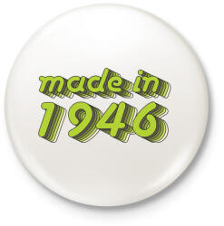 printfashion made-in-1946-green-grey - Kitűző, hűtőmágnes - Fehér (3076199)