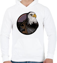 printfashion Sasmadár - Férfi kapucnis pulóver - Fehér (418217)