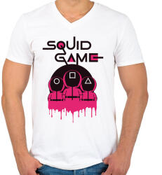 printfashion Squid game - Nyerd meg az életed N10 - Férfi V-nyakú póló - Fehér (5555085)