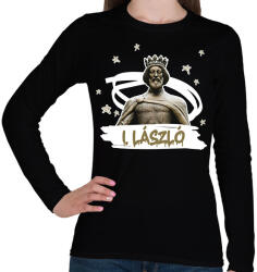 printfashion László király - Női hosszú ujjú póló - Fekete (9944763)