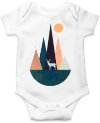 printfashion Szarvas és hegyek - Baba Body - Fehér (5240350)