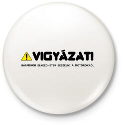 printfashion vigyazat - Kitűző, hűtőmágnes - Fehér (4669182)