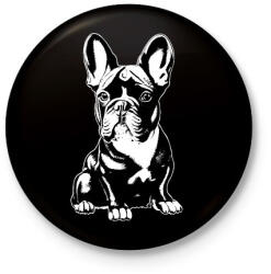 printfashion Francia bulldog - Kitűző, hűtőmágnes - Fekete (13763606)