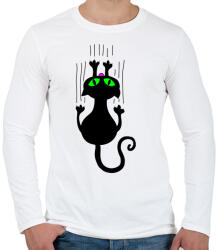 printfashion Cicmic, aki hazavár - Férfi hosszú ujjú póló - Fehér (421163)