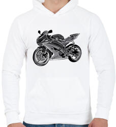 printfashion yamaha r6 - Férfi kapucnis pulóver - Fehér (2927947)