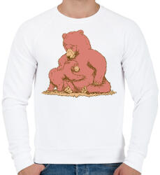 printfashion Medve család - Férfi pulóver - Fehér (13011727)