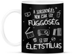printfashion Ez egy életstílus - Bögre - Fekete (7484434)