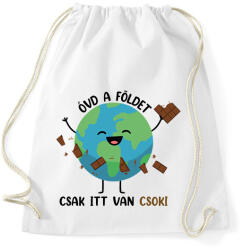 printfashion Óvd a Földet - csak itt van csoki - Sportzsák, Tornazsák - Fehér (7325357)