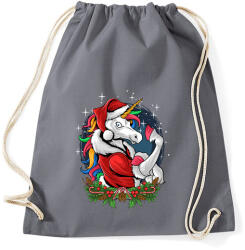 printfashion Unikornis mikulás - Sportzsák, Tornazsák - Grafitszürke (3669343)