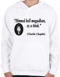 printfashion Hinned kell magadban! - Gyerek kapucnis pulóver - Fehér (4772728)