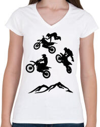 printfashion enduro - Női V-nyakú póló - Fehér (2785680)