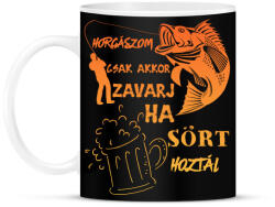 printfashion Horgászom csak akkor zavarj ha sört hoztál - Bögre - Fekete (4711206)