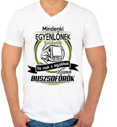 printfashion Buszsofőr - Férfi V-nyakú póló - Fehér (1050059)