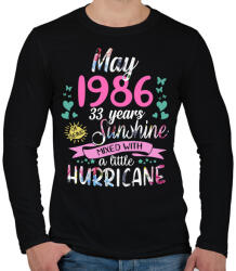 printfashion Születésnap 1986 Május - Napfény egy kis hurrikánnal! - Férfi hosszú ujjú póló - Fekete (1168312)