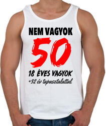 printfashion Nem vagyok 50! - Férfi atléta - Fehér (993018)